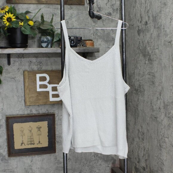 NWT Ava & Viv Women's Plus Size V-Neck Sweater Tank 83786615 X Heather Gray - Picture 3 of 6